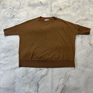 By Anthropologie Sweater Womens Size‎ Small Brown Dolman Crewneck Relaxed